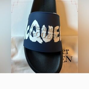 Alexander McQueen Men Slides Size 11, blue & white, never worn